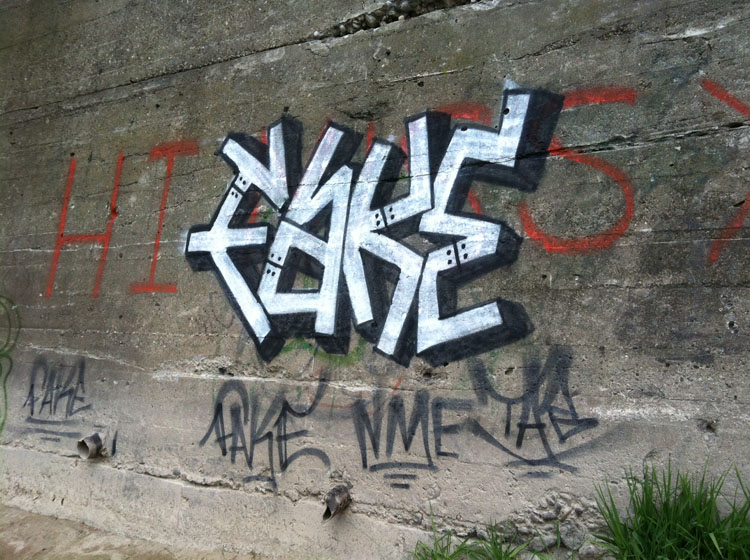 Fake graffiti photo