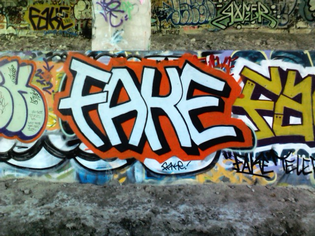 Fake graffiti photo